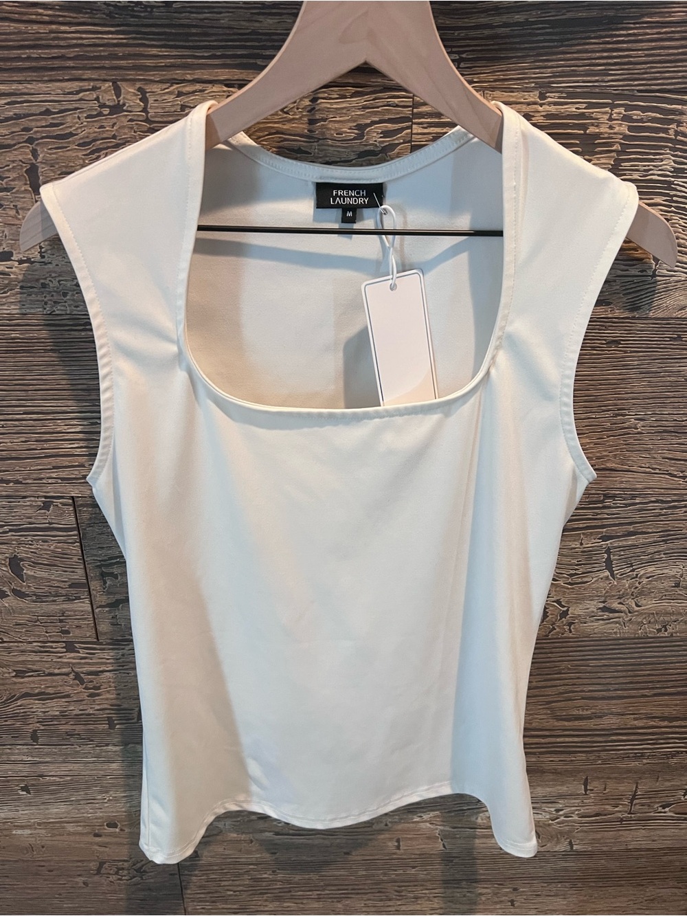 French Laundry Cream Scoop Neck Tank Top